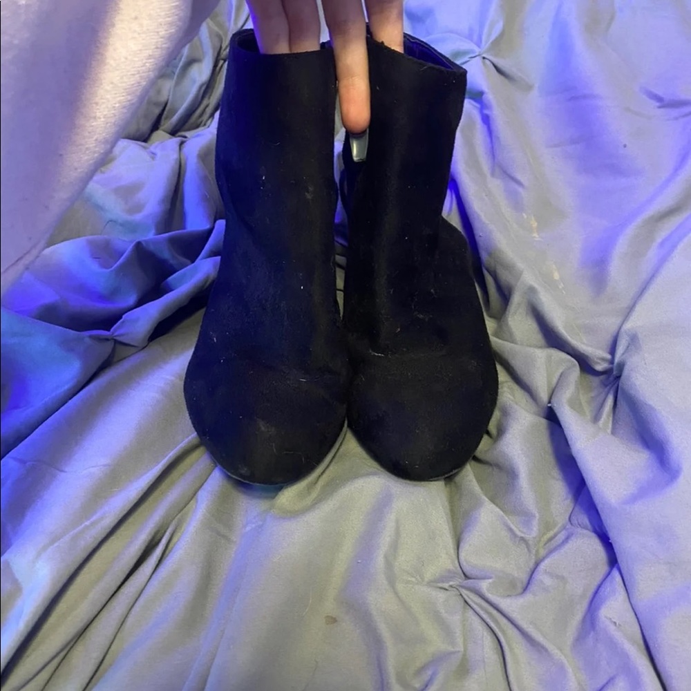 Black bootie heels